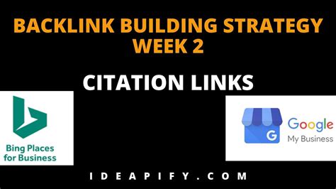 Backlinks Building Strategy For Beginners Week Citation Links YouTube