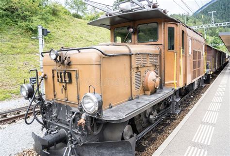 Historic Steam Train In Davos Switzerland Stock Image Image Of