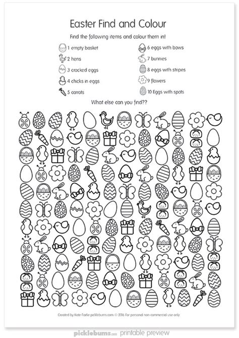 Free Printable Easter Find And Colour Activity Picklebums Hot Sex Picture