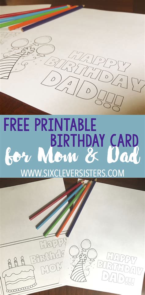 Printable birthday cards by canva. FREE Printable Birthday Cards to Color - Six Clever Sisters