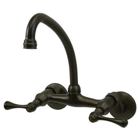 Today, we get to look at the wall mount kitchen faucets. Kingston Brass High Spout Adjustable Center 2-Handle Wall ...