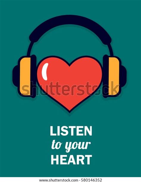 Blue Vector Poster Listen Your Heart Stock Vector Royalty Free