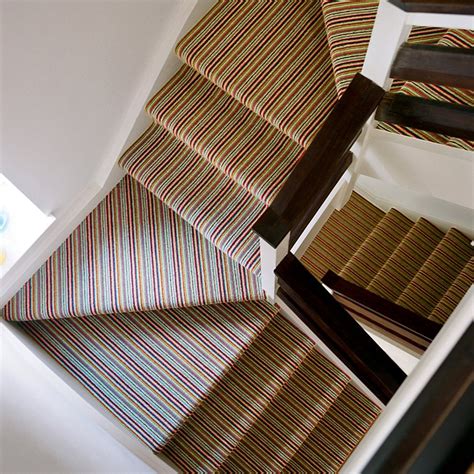 Grey Stripe Carpet Stairs Rustickroad