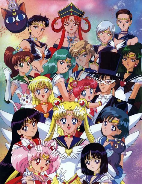 An Anime Poster With Many Different Characters On Its Back Cover Including Sailor And Sailor