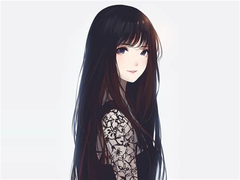 Download Wallpaper 1600x1200 Beautiful Anime Girl Artwork Long Hair