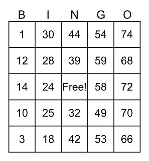 Printable Bingo Numbers 1 75 Printable Word Searches