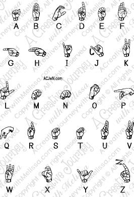Three simultaneous views for clarification. Sign Language Alphabet - American Sign Language - ASL Stamp Set - Clear ...