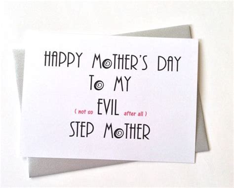 happy mothers day card for step mom funny step mother mothers etsy