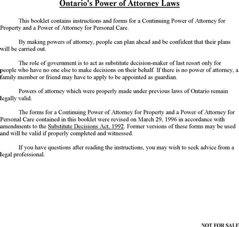 Free Ontario Continuing Power Of Attorney For Property And For Personal