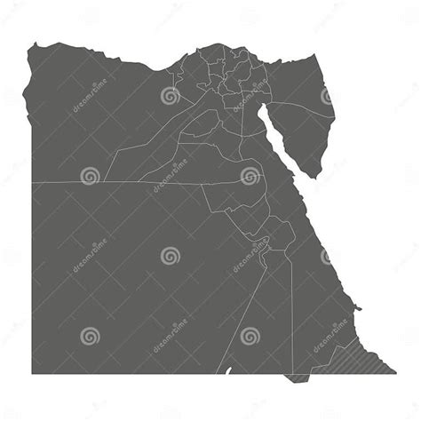 Vector Blank Map Of Egypt With Governorates Or Provinces And