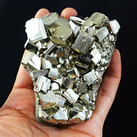 Cubic Pyrite Crystal Cluster Very Shinny Crystals 83x62x35 Mm 468