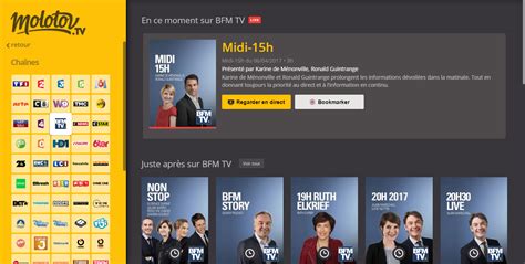 Bfmtv en direct propose également depuis son portail un accès aux chaînes : Regarder BFMTV en direct sur ordinateur - Le Direct BFM TV ...