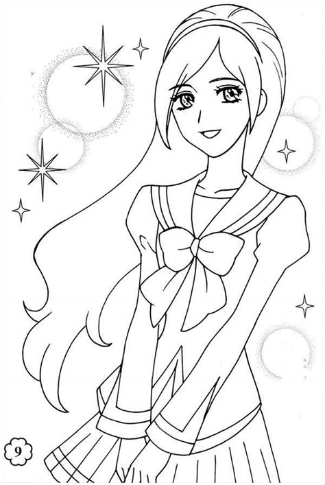 8 Anime Girl Coloring Pages Pdf  Ai Illustrator Free