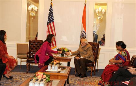 Tulsi Gabbard Narendra Modi Meet Congresswoman Presents Gita To Indian Pm