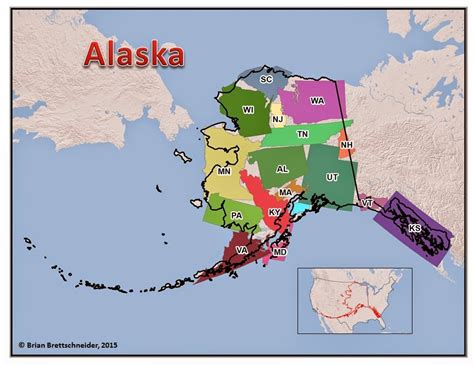 Alaska Size Comparison Overlay Map