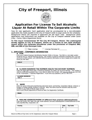 Application For License To Sell Alcoholic Liquor At Retail Within The