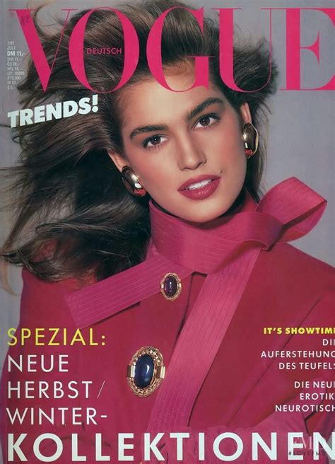 Cover Of Vogue Germany With Cindy Crawford July 1987 Id3146