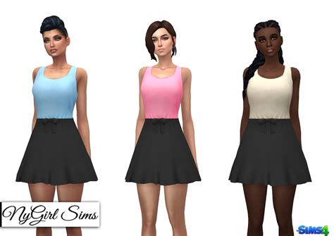 Nygirl Sims 4 Gathered Waist Sundress With Bow