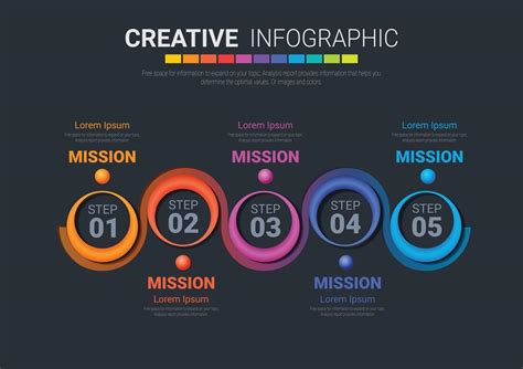Infographic Design Template With Numbers 5 Option 3550875 Vector Art At