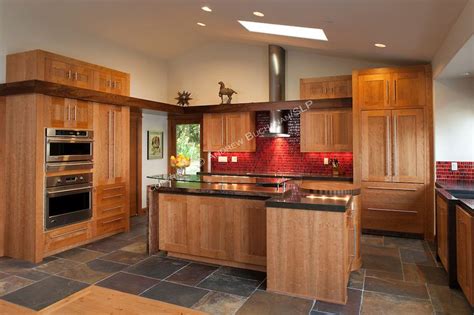 The kitchen together using its cabinets this ought to be done higher from the highest point on the floor or three inches. maple kitchen cabinets stainless appliances slate floor ...