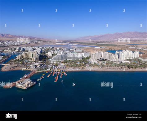 Eilat Israel Aerial Image Revealing Eilats Skyline And The Red Sea