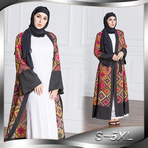 Fashion Women Muslim Dress Hit Color Plus Size 5xl Musulmane Turkish Abaya Dubai Cardigan Robes
