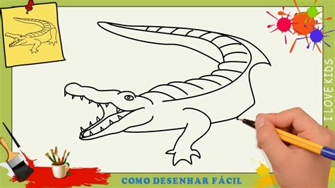 Como Desenhar Um Crocodilo Facil Passo A Passo Para Crianças E