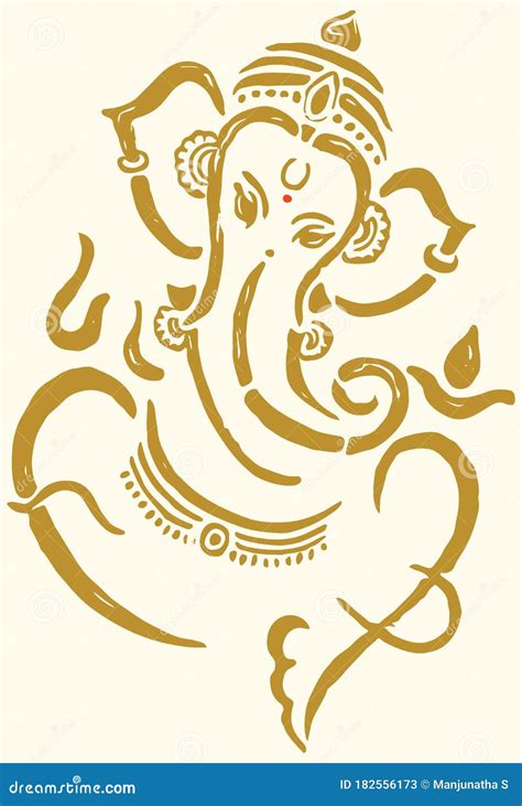 Sketch Of Lord Vinayaka Or Ganesha Creative Outline Editable Outline
