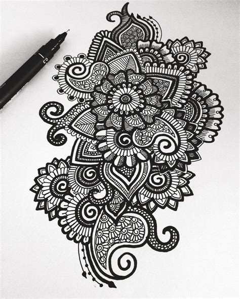 Mandala Style Drawing In Pen Zentangle Kunst Kritzeln Kunst Mandala