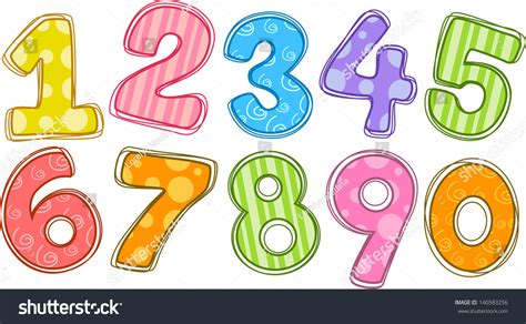 Free homeschooling and educational printables. Illustration Colorful Numbers Stock Vector 140583256 ...