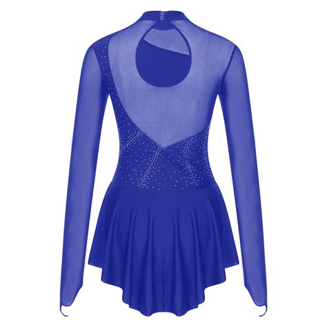 women figure ice skating dress long sleeve rhinestones ballet gym dance dresses ebay
