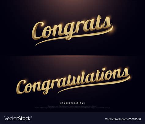 Congrats Congratulations Calligraphy Lettering Vector Image