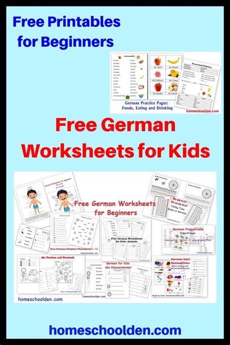German For Beginners Worksheets Printable Worksheet Template