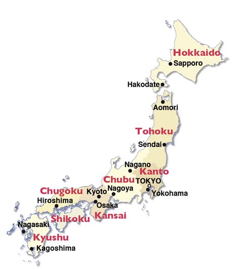 Maps of regions by country. Japan - Country Profile - Nations Online Project