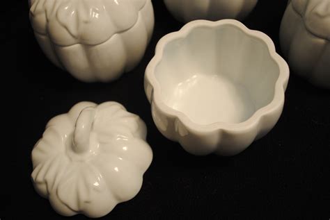 White Ceramic Pumpkin Soup Bowls With Lid Etsy