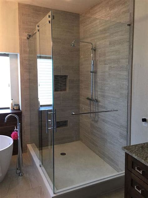 serenity sliding frameless shower doors elite shower doors and glass llc