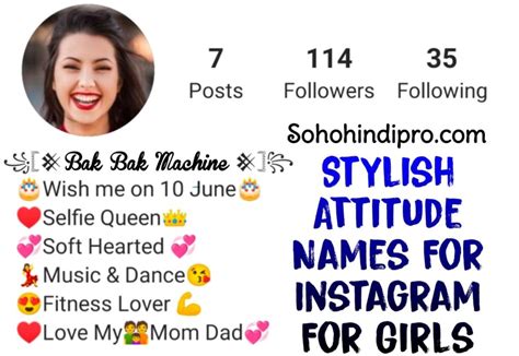 120 Stylish Attitude Names For Instagram For Girls 2023 SohoHindipro