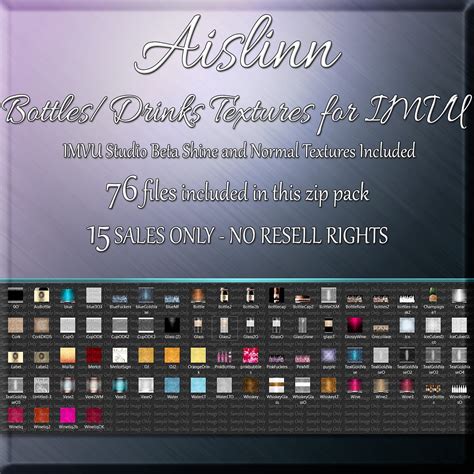Bottles and Drinks Textures for IMVU by Aislinn - Payhip