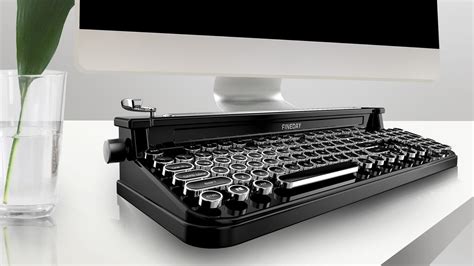 Fineday Retro Bluetooth Typewriter Keyboard Pairs With Up To Three