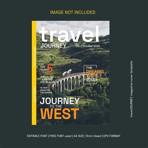 Premium Vector Travel Magazine Cover Template