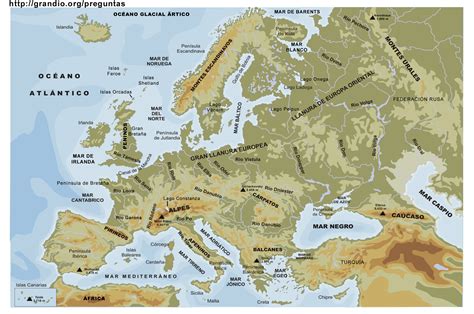 Mapa Físico De Europa