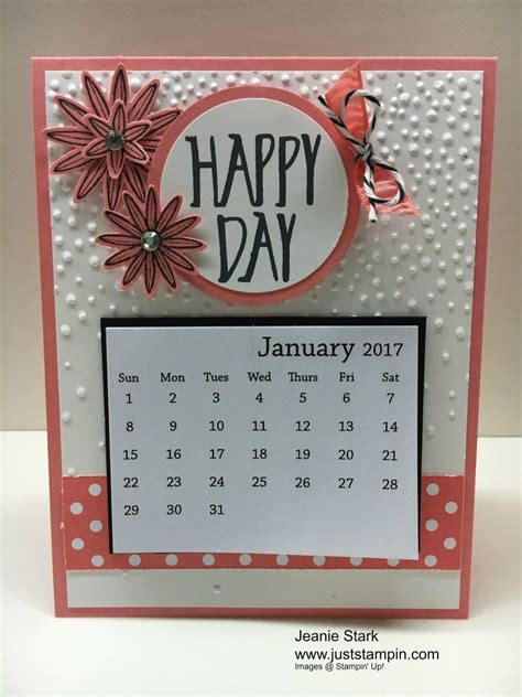 Stampin Up In Color Desk Calendars Using Perfectly Wrapped Stamp Set