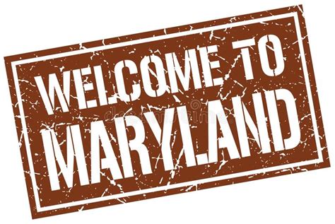Welcome To Maryland Stamp Stock Vector Illustration Of Greeting
