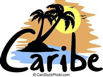Caribbean beach. Creative design of caribbean beach. | CanStock