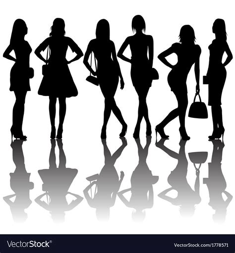 Fashion Silhouettes Women Royalty Free Vector Image