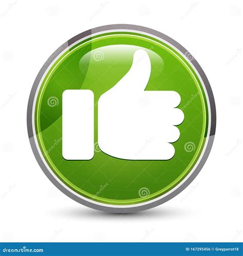 Thumbs Up Icon Elegant Green Round Button Vector Illustration Stock