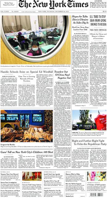 The New York Times International Edition In Print For Friday Dec 30