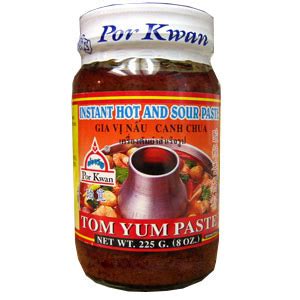 Tom yum or tom yam is a type of hot and sour thai soup, usually cooked with shrimp (prawn). Tom Yum Paste, Por Kwan brand available online at ...