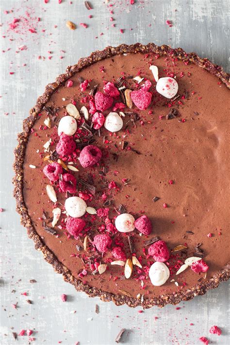 Vegan Chocolate Mousse Tart With Raspberries Is A No Bake And Easy To