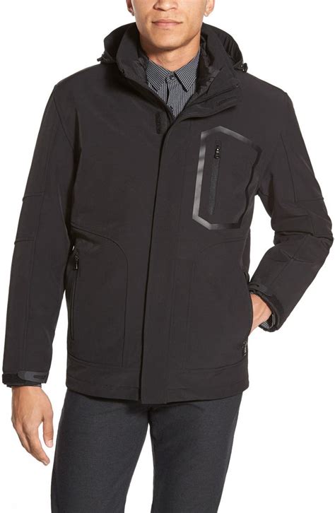 Vince Camuto 3 In 1 Softshell Jacket With Removable Hood And Liner